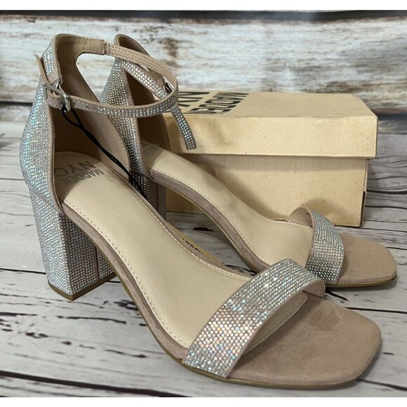 Madden NYC Crystal Iridescent Sparkle Heels Womens Size 10 New Holiday Wedding - Picture 1 of 11